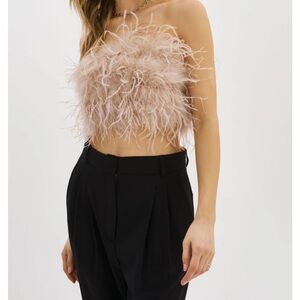 Lamarque Feathered Strapless Top